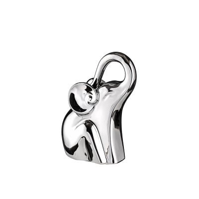Керамична сребърна фигура слон - символ на сила и мъдрост