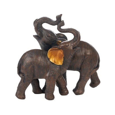 Фигура Прегърнати слончета, 11х6х11.5 см.