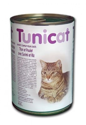 "Tunicat" - Консерва за котки с риба тон, пиле, раци и ориз