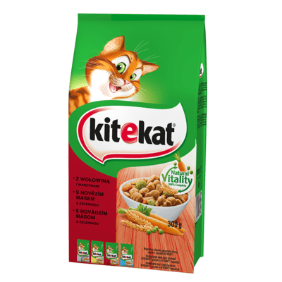 "KITEKAT" - Суха храна за котки - три вкуса