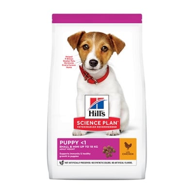 Hill's Science Plan Small&Mini Puppy - Пълноценна суха храна за дребни и миниатюрни породи кучета от отбиване до 1 година. За бременни и кърмещи кучета