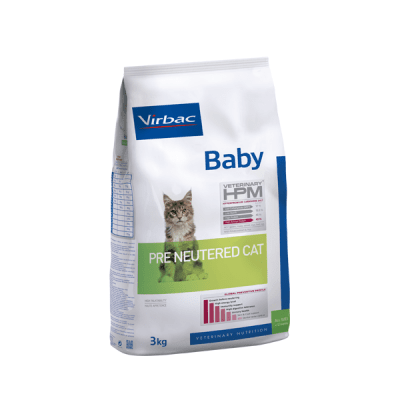 Профилактична храна за малки котенца от отбиването до 12 месечна възраст или до кастрацията Virbac Baby Pre Neutered cat, две разфасовки
