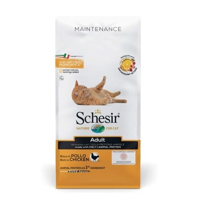 Храна за котки Schesir Cat Adult Maintenance Chicken с пиле, три разфасовки