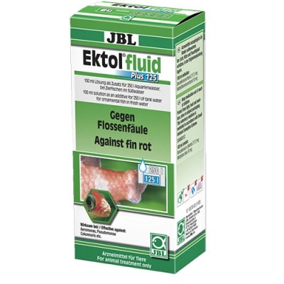 JBL Ektol fluid Plus 125 -100ml - Срещу загниване и други повърхностни бактериални инфекции по сладководни аквариумни риби - 100мл