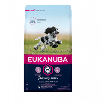 Храна за подрастващи кученца от средни породи Eukanuba puppy medium, 3.00кг