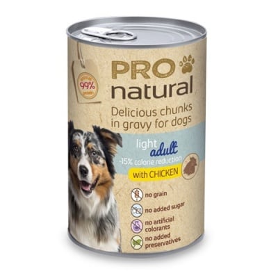 Пастет за кучета склонни към напълняване Pro natural 420г - три вкуса