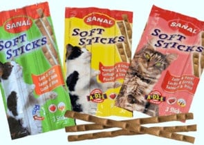 Sanal soft sticks - меки солети за коте в три различни вкуса - 3 бр.