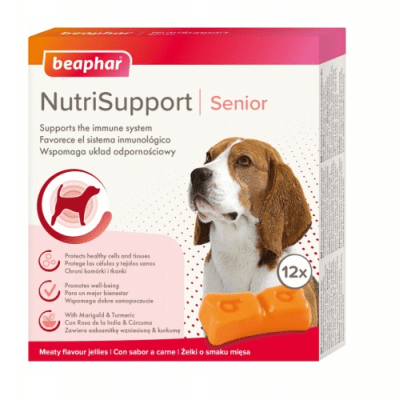 Желирани капсули за кучета Beaphar NutriSupport Senior Dog за възрастни за имунна система, 12бр