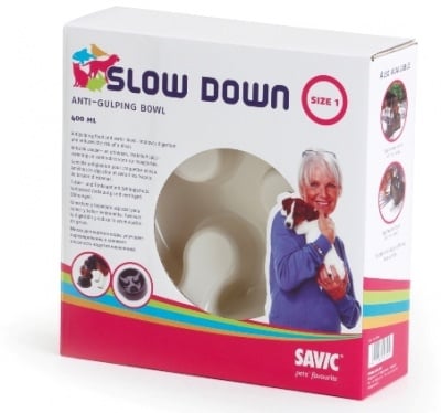 "Slow down" - Съд за вода, храна за лакоми кучета 