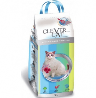 Clever Cat - високо качествена, силно абсорбираща котешка тоалетна 5.00кг - различни аромати