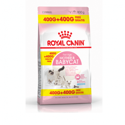 Royal Canin Mother & Babycat 400+400 гр. - За майката и нейните котенца (от 1 до 4 месеца) по време на отбиването. Бременни или кърмещи котки
