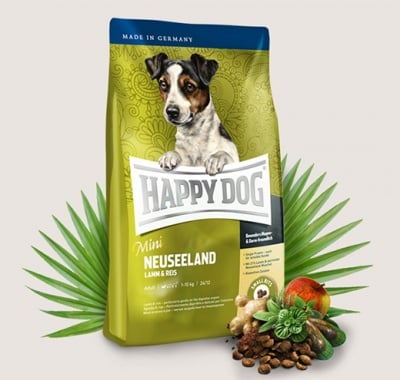 Храна за кучета от дребни породи Happy Dog Мини Нова Зеландия с агнешко месо - три разфасовки