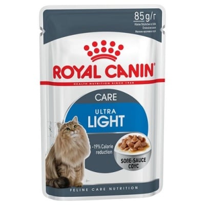 Royal Canin Ultra Light - храна за израснали котки със склонност към наднормено тегло, с намалено съдържание на калории 85гр