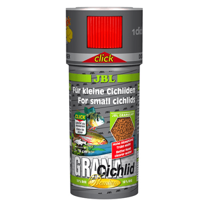 JBL Grana-Cichlid CLICK 100мл; 250мл- Храна за месоядни цихлиди, клас "Premium" с дозатор – гранули