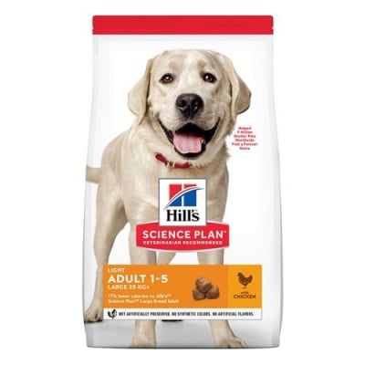  Hills - Science Plan Canine Adult Light Lаrge Breed с пилешко - Суха храна за кучета над 25 кг с понижени енергийни нужди, на възраст от 1 до 5 години