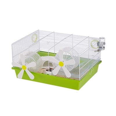 Клетка за хамстери и мишки със две колела CAGE MILOS M FLOWERS WHITE  50 x 35 x h 25 cm