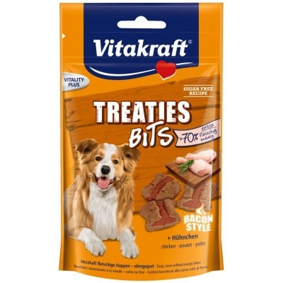 Лакомства за кучета Vitakraft TREATIES BITS, сочни хапки с пилешко месо, 140гр