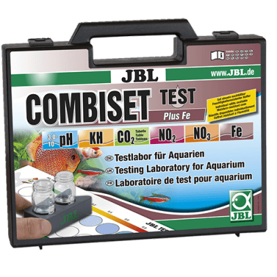 JBL Test Combi Set + Fe - мини куфарче с 5 теста за основните показатели на водата - pH (3-10) , KH , No2 , No3, Fe и таблица за изчисляване на стойностите на СО2