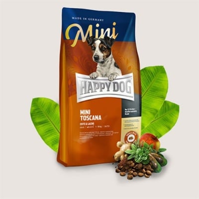 Храна за кучета Happy Dog Mini Toscana За здравословна диета при особено чувствителни кучета от дребни породи - две разфасовки
