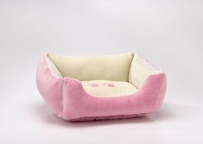 Правоъгълно двулицево легло в розово и бяло