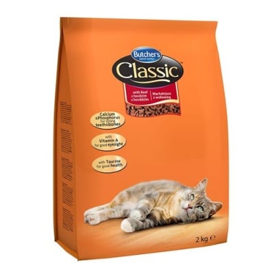 Висок клас гранулирана храна за котки BUTCHER'S Classic - различни вкусове, 2 кг.