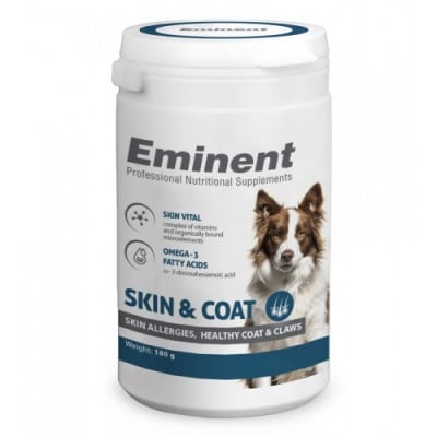 Хранителна добавка за кучета, EMINENT SKIN & COAT, за здрава кожа и лъскава козина, на прах, 180гр