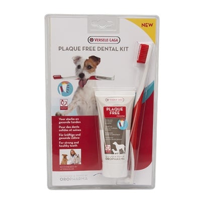 Комплект за кучета четка и паста за зъби Versele-Laga Dental Care Kit, 70гр