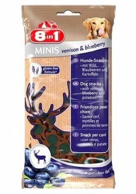 8in1 Minis – лакомство за кучета с еленско месо и боровинки 100 гр.