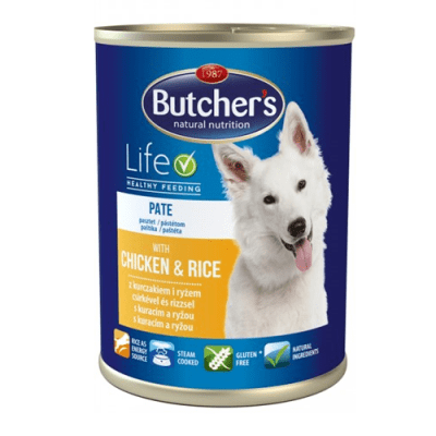 Пълноценна храна за кучета Butchers Life - БЕЗ глутен, различни вкусове, 1200 гр.