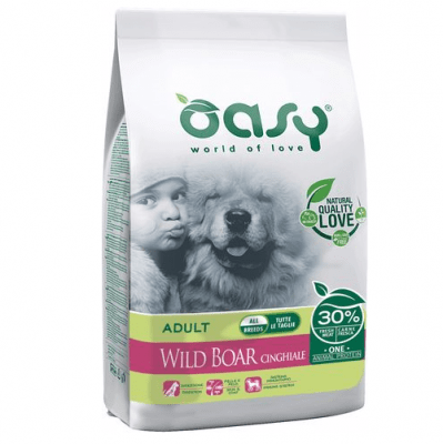 Храна за кучета Oasy Wild Boar Monoprotein Adult с глиганско за всички породи над 12 месеца, две разфасовки