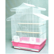 Клетка за птици с двоен покрив и ситна решетка