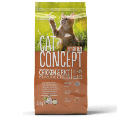 Храна за малки котенца Cat Concept Kitten, с пилешко месо и ориз, 1.50кг