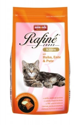 "Rafine Cross Kitten" - Храна за малки котенца с пилешко, патешко, пуешко и млечна паста