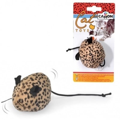 Играчка за котки - вибрираща леопардова Мишка - 7 см