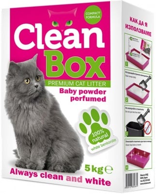 CleanBox - постелка за котешка тоалетна от бял бентонит - различни аромати