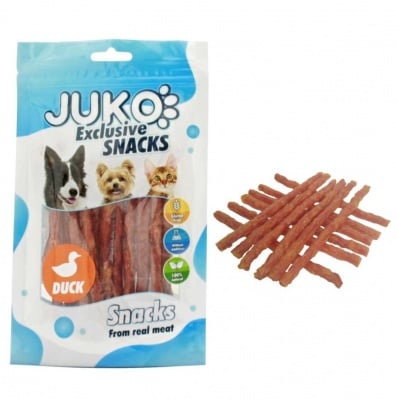 JuKo, Лакомство за куче и коте, Солети от сушено патешко месо и сладък картоф, 70гр