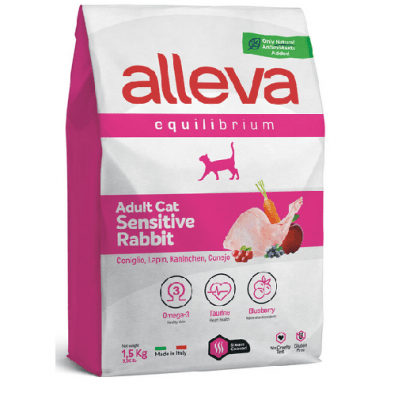 Хранa за възрастни котки със заешко Alleva® Equilibrium Sensitive Rabbit (Adult), 10 kg