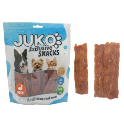 Juko, Лакомство за куче и коте, Резини от сушено патешко месо, 250гр