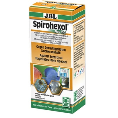 JBL Spirohexol Plus 250 – 100ml течен - Срещу чревни паразити "болестта на дупките в главата" (Hexamita, Spironucleus) - 100мл