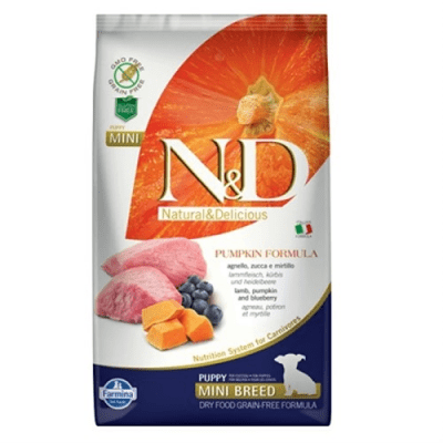 N&D PUPPY MINI PUMPKIN - храна за куче,тиква с агнешко и боровинки
