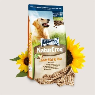 Премиум храна за кучета – Happy Dog Natur Croq Говеждо с ориз - три разфасовки