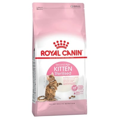 "Royal Canin Kitten Sterilised" - Суха храна за кастрирани малки котенца на възраст от 6 до 12 месеца