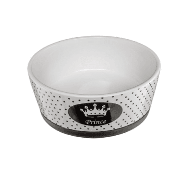 Елегантна керамична купа за кучета и котки с корона - 1,1 л