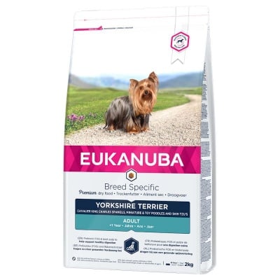 Суха храна за пораснали йоркширски териери Eukanuba Adult Breed Specific Yorkshire Terrier, 2.00кг