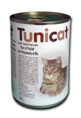 "Tunicat" - Консерва за котки с риба тон, пиле, скумрия и ориз  