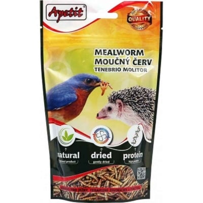 Apetit mealworm, Допълнителна храна за птици, дребни бозайници, влечуги и риби, 60гр