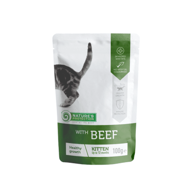 Beef Healthy Growth, Пауч с говеждо за подрастващи котки, 100 гр