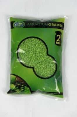 Aqua Nova Цветен пясък зелен NCG-2 3-4 mm - разфасовка от 2кг