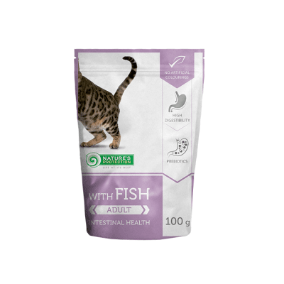 Fish Intestinal Health, Пауч с риба за израснали котки, 100 гр