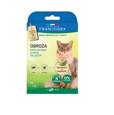 Francodex, Противопаразитна каишка за котки, 40см